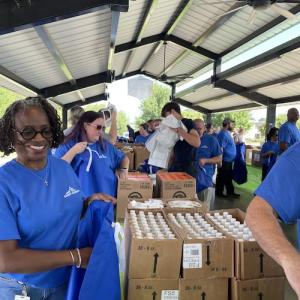 Saint-Gobain volunteers shown at Good 360 event.