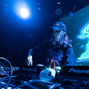 Tessa working her magic as a DJ.