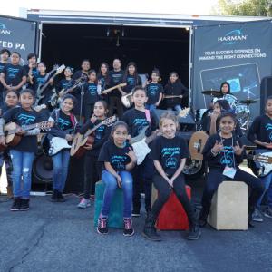 HARMAN Kids Rock; children shown with guitars.