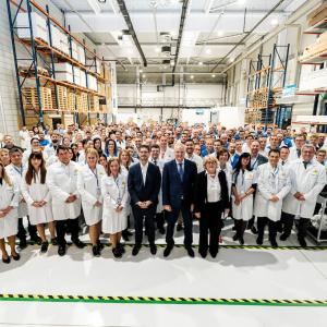 The Pecs factory team shown at the opening of the new facility.