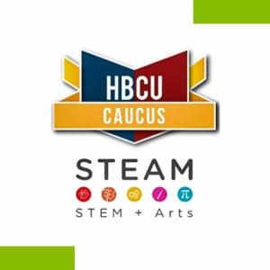 "HBCU caucus STEAM stem + arts" logos