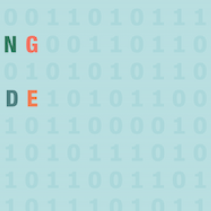 Home Depot: Celebrating Women Who Code. Background is binary code.