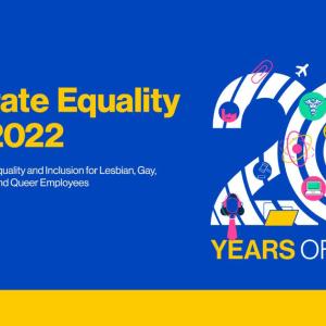 "Corporate Equality Index 2022, 20 years of impact" logo