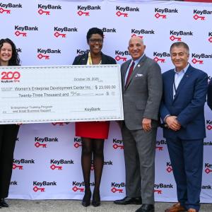 During its bicentennial celebration, KeyBank presented Women’s Enterprise Development Center (WEDC) with $23,000 grant to support WEDC’s Entrepreneur Training Program.