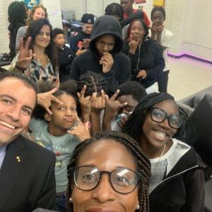 KeyBank and Family Services leaders in a group selfie.