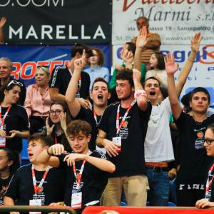 Champion volunteers at the Special Olympics.