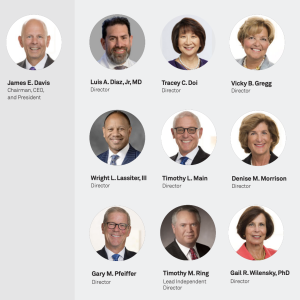 Multiple headshots of the executive leadership team