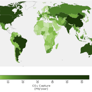 Carbon capture potential from hemp by country