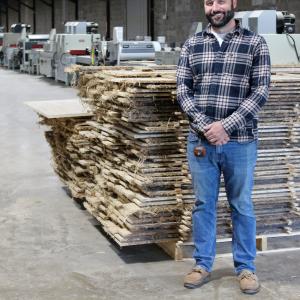 Man standing by hempwood