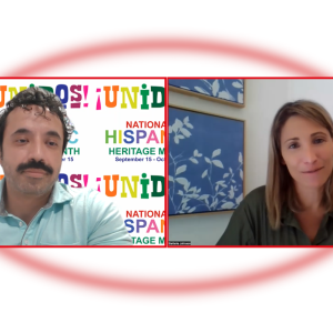 Two headshots of a man and a woman