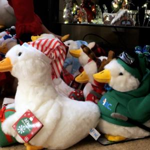 Close up of the Aflac Holiday Ducks.