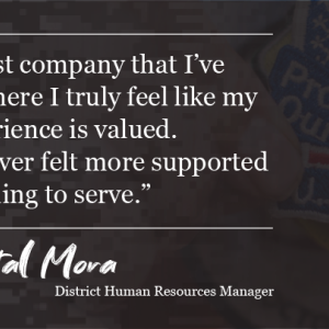 C This is the first company that I've worked for where I truly feel like my military experience is valued. I also have never felt more supported about continuing to serve."