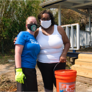 Operation Blessing volunteers helping out with food supplies.