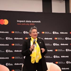 Person talking with microphone