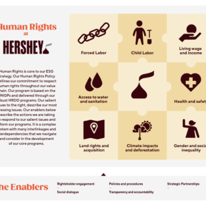 Human Rights at Hershey and The Enablers infographic 