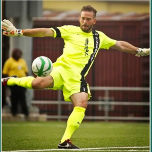 Hunter Gilstrap playing soccer.