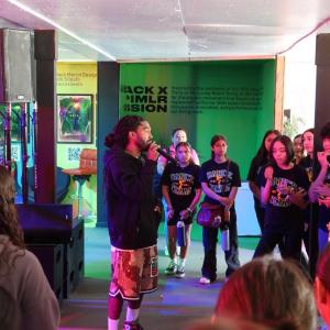 Students had a chance to listen to a fireside chat with THURZ, an LA-based artist and creator of the popular Coachella activation Party In My Living Room™.