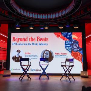 AEG hosted an employee event Beyond the Beats: API Leaders in the Music Industry, with Marisa Pizarro and DJ Flict.