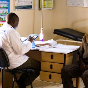 Doctor speaking with patient