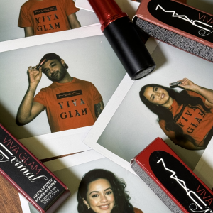 Employees in VIVA GLAM shirts 