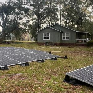 Solar Microgrid Trailer with solar panels connected