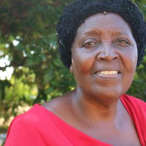 Despite the drought, Mrs. Ilwange and her husband expect a promising cowpea harvest.