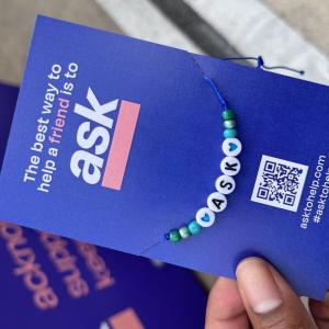 ask friendship bracelet on a pamphlet