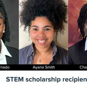 First recipients of the new Entergy STEM college scholarship - Channing Armour, Ayana Smith and Charlene Varnado 