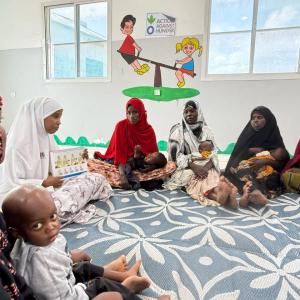 IYCF session at the stabilization center play area. 