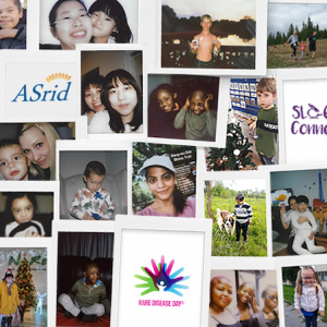 Photo montage of Rare Disease organizations including: ASrid, NoRo, SLC6A1, and Rare Disease South Africa.