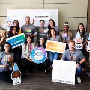 Group photo of the Illumina team for Illumina Cares.