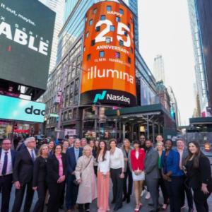 Illumina team shown in Times Square.