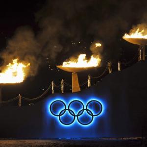 Olympic torches and logo