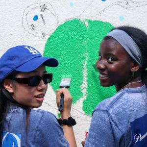 volunteers painting