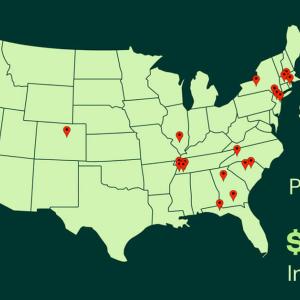A map of every project Climatize has funded as of Sept 2025