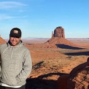 Jacob Rodriguez and his wife in the desert.