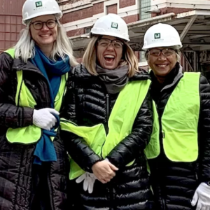 Calvert Impact's CEO Jenn Pryce (middle) with CIO Catherine Godschalk (left) and CRO Lauri Michel on a due diligence site visit in Fort Wayne, IN