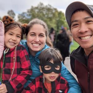 Jenny Luong, her husband and two children. 