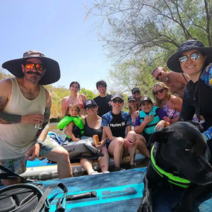 Jess and friends on a camping trip.