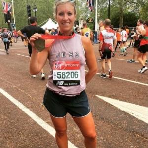 Gillman after completing the London Marathon in 2019.