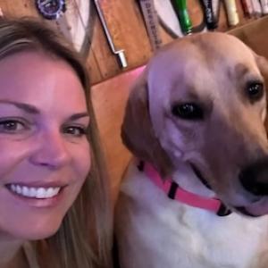 Jolie Gayles and her dog.