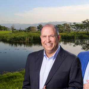Headshots of Juan Carlos Contreras and Carlos Duran against a water and trees backdrop