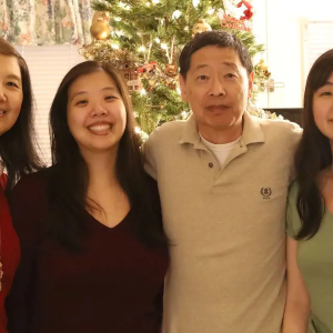 Julia shown with her family.