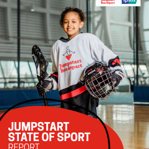 JumpStart State of the Report: Child dressed for lacrosse.