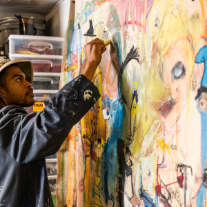 Justin Ellis creating art