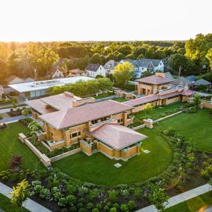 Frank Lloyd Wright’s Martin House overhead shot.
