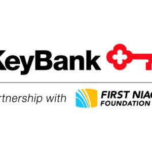 KeyBank logo: In partnership with First Niagara Foundation