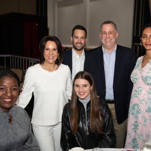  KeyBank Market President Lara DeLeone (second from left) along with SVP, Service Digitization Tracie Cleveland Thomas (far right) and Business Banking Virtual Relationship Manager Alicia Terakedis (far left) gather with Move To PROSPER founders at graduation ceremony.