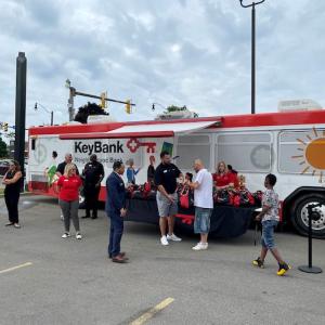 KeyBus and KeyBank team arrive in Buffalo.