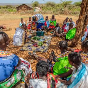 Action Against Hunger establishes mother-to-mother support groups. 